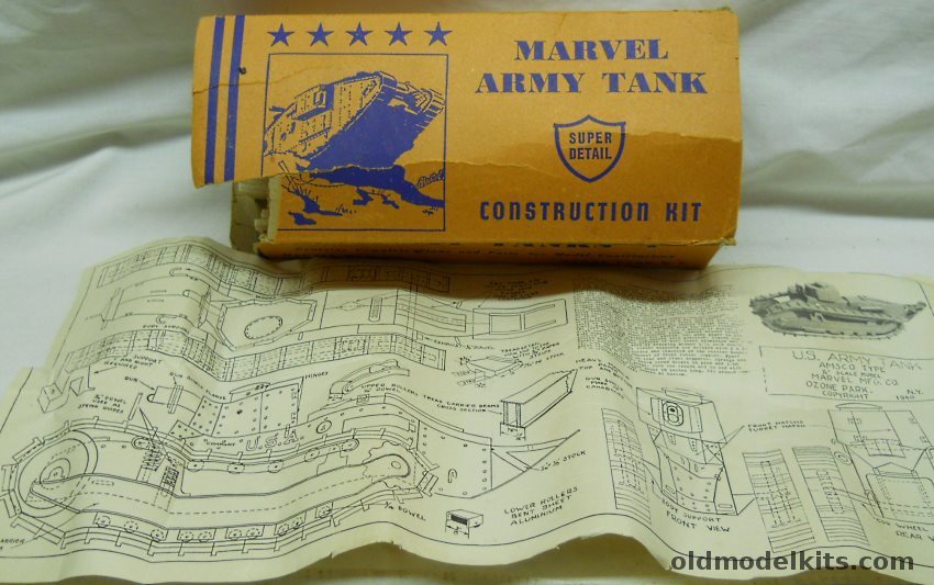 Marvel 1/24 Amsco Type US Army Tank plastic model kit